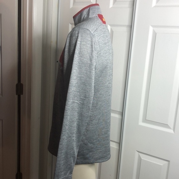 Colosseum Iowa State Pullover Half Zip Red Gray M - Picture 2 of 6